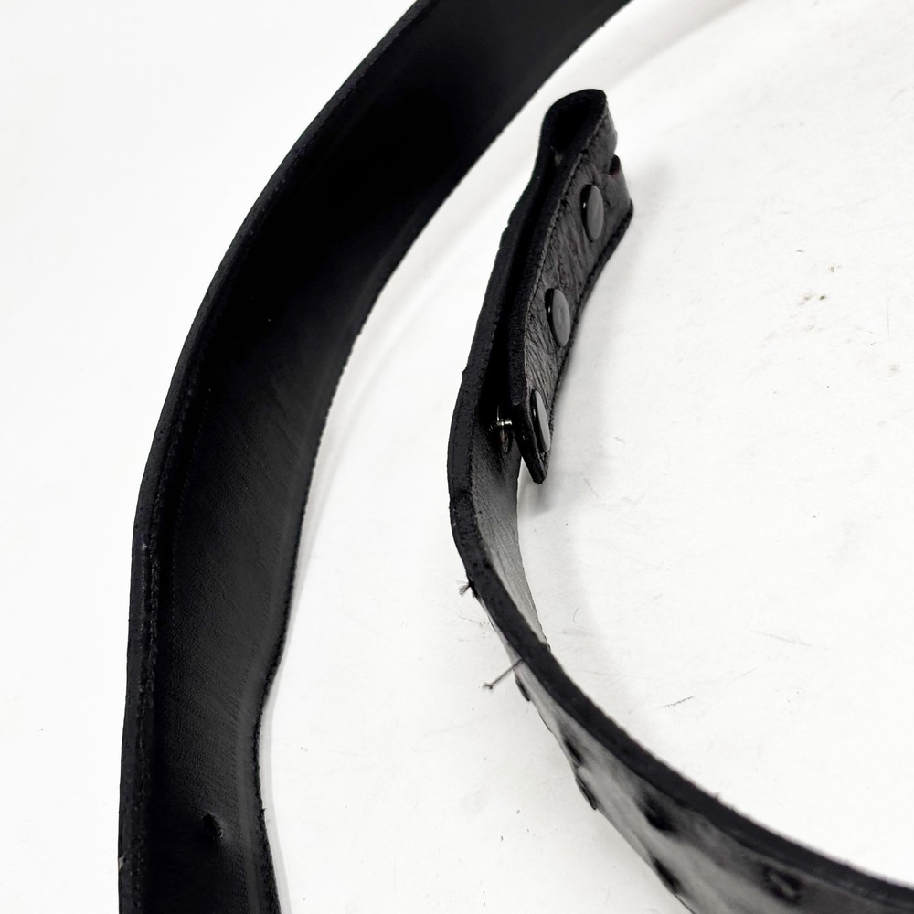 Great‎ W Boots Mens Black Faux Ostrich Leather Belt Size 40 Buckle Not Included - Picture 5 of 9